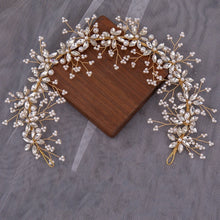Load image into Gallery viewer, Trendy Crystal Pearl Headband Tiara Flower Headband Hairband For Women Bridal Wedding Hair Accessories Jewelry Headband Gift