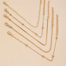 Load image into Gallery viewer, 5pcs/Set Simple Style Thin Chain Bracelet Set Elegant Hand Love Hollow Beaded Chain Bracelet Chain Jewelry Decoration Daily Wear