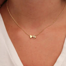 Load image into Gallery viewer, SUMENG Fashion Tiny Heart Dainty Initial Necklace Gold Silver Color Letter Name Choker  For Women Pendant Jewelry Gift