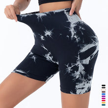 Load image into Gallery viewer, High Waist Butt Lift Shorts Women Seamless Tie Dye Shorts Gym Workout Running High Elastic Fashion Knit Slim Three Point Pants