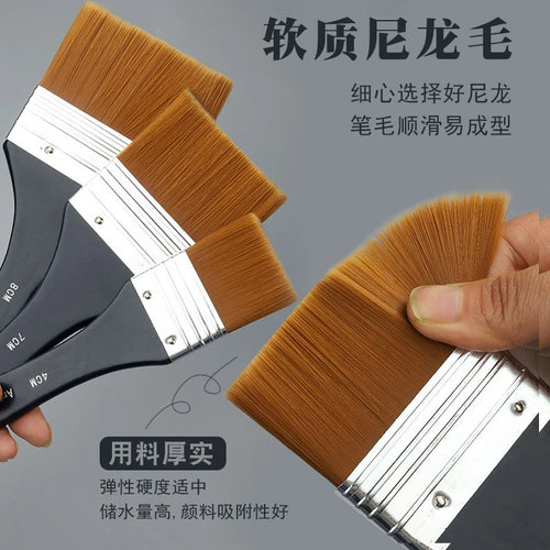 DIY Paint Brush Nylon Hair painting art brush Easy To Clean wooden cleaning brush