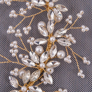 Trendy Crystal Pearl Headband Tiara Flower Headband Hairband For Women Bridal Wedding Hair Accessories Jewelry Headband Gift