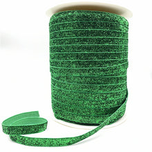 Load image into Gallery viewer, Free shipping 5 yards 3/8 &quot;10mm Khaki Glitter Velvet Ribbon Headband Clips Bow Decoration #RS-20