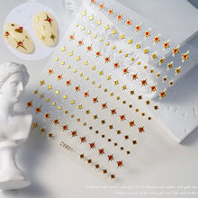 Load image into Gallery viewer, 1pcs 3D Bronzing Gold Love Heart Nail Art Stickers Y2K Holographic Stars Sun Sliders Starlight DIY Decals Manicure Decoration