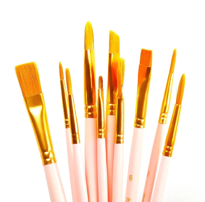 6/10pcs set Nylon Hair Paint Brush Set Drawing Art Supplies