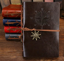 Load image into Gallery viewer, Writing Journal Spiral Notebook Diary Notepad Vintage Nautical Pirate Anchors PU Leather Retro Pendants Note Book Sketchbook