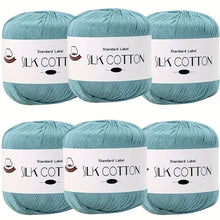 Load image into Gallery viewer, Silk Cotton Yarn - Fine Lace Thread for Crochet, Knitting Sweater,Shawls, Scarves, and DIY Crafts, Soft Durable Yarn 1.76oz/pc