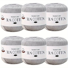 Load image into Gallery viewer, Silk Cotton Yarn - Fine Lace Thread for Crochet, Knitting Sweater,Shawls, Scarves, and DIY Crafts, Soft Durable Yarn 1.76oz/pc