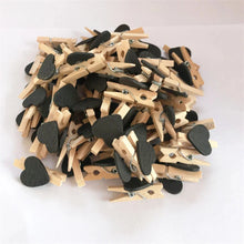 Load image into Gallery viewer, 50pcs/lot Red Heart Love Wooden Clothes Photo Paper Peg Pin Mini Clothespin Postcard Clips Home Wedding Decoration Stationery