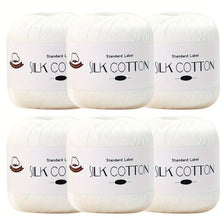 Load image into Gallery viewer, Silk Cotton Yarn - Fine Lace Thread for Crochet, Knitting Sweater,Shawls, Scarves, and DIY Crafts, Soft Durable Yarn 1.76oz/pc
