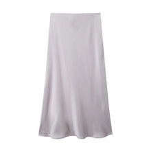 Load image into Gallery viewer, Willshela Women Fashion Satin Solid Pleated Midi Skirt Vintage Mid Elastic Waist Female Chic Lady Skirts