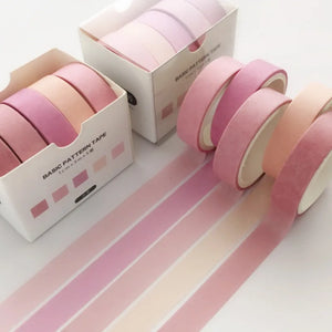 5Pcs Sakura Washi Tape Set Basic Decorative Adhesive Tape Journal Supplies Washitape Stationery Scrapbooking Cute Masking Tape