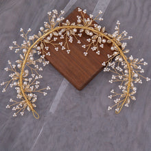 Load image into Gallery viewer, Trendy Crystal Pearl Headband Tiara Flower Headband Hairband For Women Bridal Wedding Hair Accessories Jewelry Headband Gift