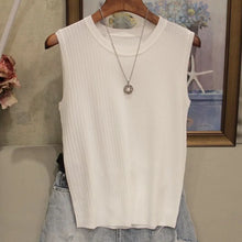 Load image into Gallery viewer, 1pcs Summer New Fashion Knitted Vests O-neck Sleeveless Casual Thin Tops