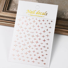 Load image into Gallery viewer, 1pcs 3D Bronzing Gold Love Heart Nail Art Stickers Y2K Holographic Stars Sun Sliders Starlight DIY Decals Manicure Decoration