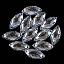 Load image into Gallery viewer, 50pcs Horse Eye/leaf shape Acrylic Strass Flat Back Sew On Diamond Sew-On Beads 2 Holes Clear