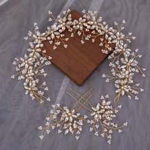 Load image into Gallery viewer, Trendy Crystal Pearl Headband Tiara Flower Headband Hairband For Women Bridal Wedding Hair Accessories Jewelry Headband Gift