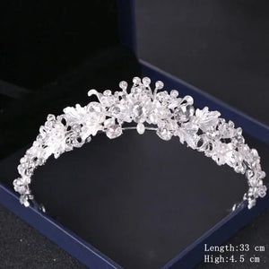4Pcs/Set Bridal Headwear Set Crown Necklace Earrings Four Piece Classic Tiaras Suitable for Women's Wedding and Birthday Parties