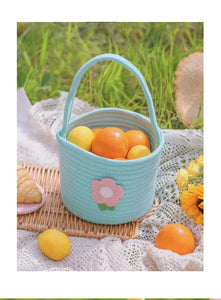 Easter Spring Rattan Storage Picnic Fruit Hanging Woven Basket