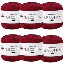 Load image into Gallery viewer, Silk Cotton Yarn - Fine Lace Thread for Crochet, Knitting Sweater,Shawls, Scarves, and DIY Crafts, Soft Durable Yarn 1.76oz/pc