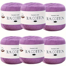 Load image into Gallery viewer, Silk Cotton Yarn - Fine Lace Thread for Crochet, Knitting Sweater,Shawls, Scarves, and DIY Crafts, Soft Durable Yarn 1.76oz/pc