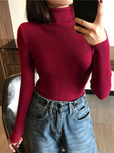 Load image into Gallery viewer, Turtleneck Sweater Womens 2024 Autumn Winter Tops Korean Slim Women Pullover Jumper Knitted Sweater Pull Femme Hiver Truien