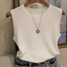 Load image into Gallery viewer, 1pcs Summer New Fashion Knitted Vests O-neck Sleeveless Casual Thin Tops