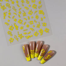 Load image into Gallery viewer, 1pcs 3D Bronzing Gold Love Heart Nail Art Stickers Y2K Holographic Stars Sun Sliders Starlight DIY Decals Manicure Decoration