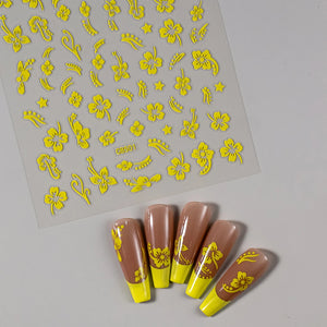1pcs 3D Bronzing Gold Love Heart Nail Art Stickers Y2K Holographic Stars Sun Sliders Starlight DIY Decals Manicure Decoration