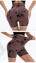 Load image into Gallery viewer, High Waist Butt Lift Shorts Women Seamless Tie Dye Shorts Gym Workout Running High Elastic Fashion Knit Slim Three Point Pants
