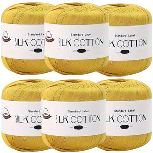 Silk Cotton Yarn - Fine Lace Thread for Crochet, Knitting Sweater,Shawls, Scarves, and DIY Crafts, Soft Durable Yarn 1.76oz/pc