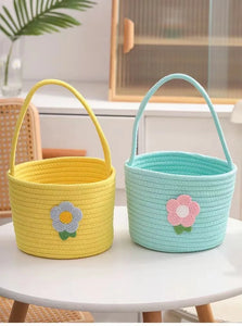 Easter Spring Rattan Storage Picnic Fruit Hanging Woven Basket