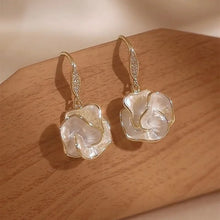 Load image into Gallery viewer, LATS White Enamel Flower Stud Earrings for Women Folded Unique Design Multi-layers Floral Female Small Earrings 2024 New Brincos