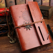 Load image into Gallery viewer, Writing Journal Spiral Notebook Diary Notepad Vintage Nautical Pirate Anchors PU Leather Retro Pendants Note Book Sketchbook