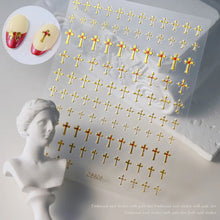 Load image into Gallery viewer, 1pcs 3D Bronzing Gold Love Heart Nail Art Stickers Y2K Holographic Stars Sun Sliders Starlight DIY Decals Manicure Decoration