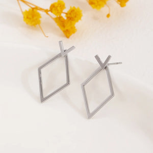 Retro Minimalist Geometric Square Detachable Triangles Stud Earrings for Women Fashion Jewelry Accessories Party Gifts