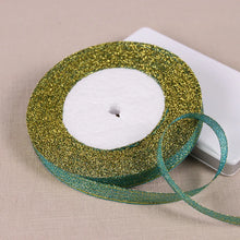 Load image into Gallery viewer, 1/4&quot; (6mm) 25yards Gold Silver Metallic Glitter Ribbons For DIY Crafts Sewing Fabric Christmas Party Wedding Supplies Gift Wrap