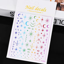 Load image into Gallery viewer, 1pcs 3D Bronzing Gold Love Heart Nail Art Stickers Y2K Holographic Stars Sun Sliders Starlight DIY Decals Manicure Decoration