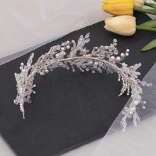 Load image into Gallery viewer, Crystal Pearl Headband Tiara For Women Rhinestone Hairband Pageant Party Bridal Wedding Hair Accessories Jewelry Headband Gift