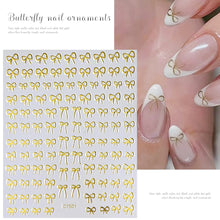 Load image into Gallery viewer, 1pcs 3D Bronzing Gold Love Heart Nail Art Stickers Y2K Holographic Stars Sun Sliders Starlight DIY Decals Manicure Decoration