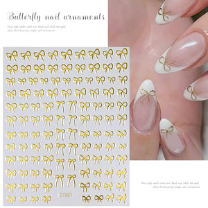 1pcs 3D Bronzing Gold Love Heart Nail Art Stickers Y2K Holographic Stars Sun Sliders Starlight DIY Decals Manicure Decoration