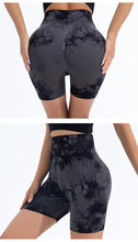 Load image into Gallery viewer, High Waist Butt Lift Shorts Women Seamless Tie Dye Shorts Gym Workout Running High Elastic Fashion Knit Slim Three Point Pants