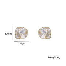 Load image into Gallery viewer, LATS White Enamel Flower Stud Earrings for Women Folded Unique Design Multi-layers Floral Female Small Earrings 2024 New Brincos
