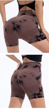 Load image into Gallery viewer, High Waist Butt Lift Shorts Women Seamless Tie Dye Shorts Gym Workout Running High Elastic Fashion Knit Slim Three Point Pants