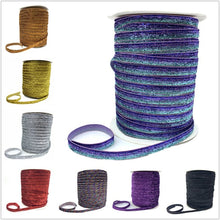 Load image into Gallery viewer, Free shipping 5 yards 3/8 &quot;10mm Khaki Glitter Velvet Ribbon Headband Clips Bow Decoration #RS-20