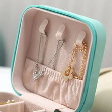 Load image into Gallery viewer, Portable Mini Jewelry Storage Box Travel Organizer Jewelry Case Leather Storage Earrings Necklace Ring Jewelry Organizer Display