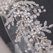 Load image into Gallery viewer, Crystal Pearl Headband Tiara For Women Rhinestone Hairband Pageant Party Bridal Wedding Hair Accessories Jewelry Headband Gift