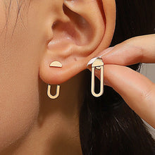 Load image into Gallery viewer, Retro Minimalist Geometric Square Detachable Triangles Stud Earrings for Women Fashion Jewelry Accessories Party Gifts