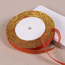 Load image into Gallery viewer, 1/4&quot; (6mm) 25yards Gold Silver Metallic Glitter Ribbons For DIY Crafts Sewing Fabric Christmas Party Wedding Supplies Gift Wrap