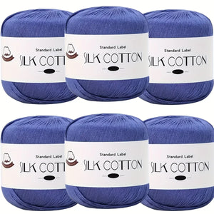 Silk Cotton Yarn - Fine Lace Thread for Crochet, Knitting Sweater,Shawls, Scarves, and DIY Crafts, Soft Durable Yarn 1.76oz/pc